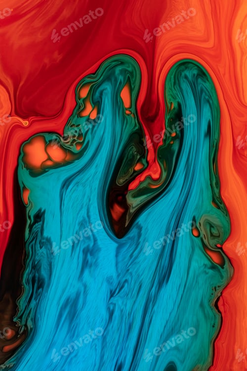 Preview: Abstract flow of liquid paints in mix