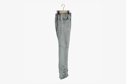 Preview: Faded Grey Denim Jeans on Hanger
