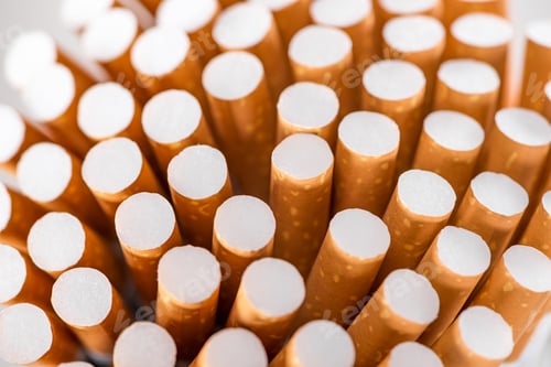 Preview: Top view of cigarettes with selective focus