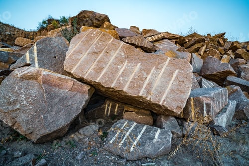 Preview: Stone materials near old flooded stone quarry