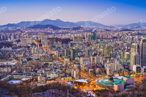 Preview: Seoul, South Korea Evening Skyline.