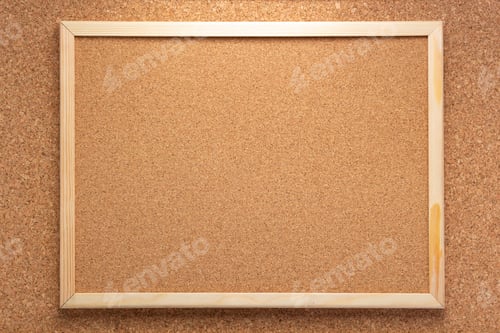 Preview: cork board in wooden frame as background