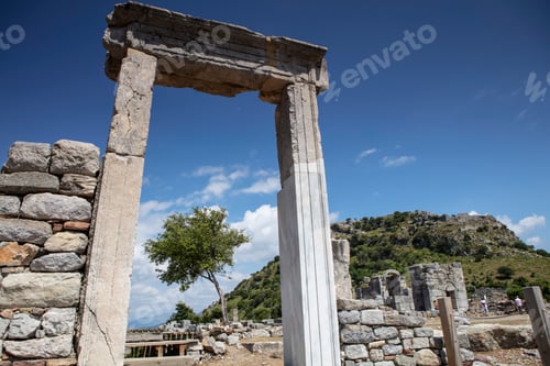 Preview: Turkey touristic area Dalyan Ortaca, Kaunos rock tombs in Dalyan, ancient city of Kaunos, Turkey.