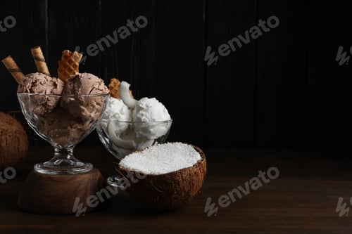 Preview: Summer dessert - ice cream, ice cream with coconut
