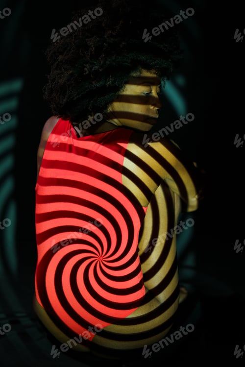 Preview: Black woman under spiral projection