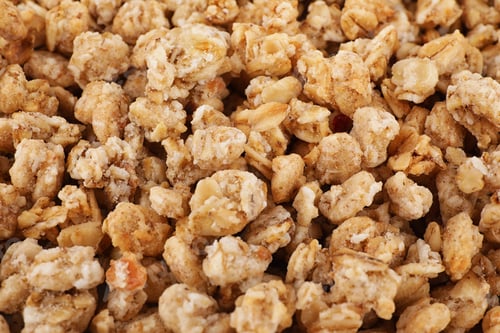 Preview: Healthy crunchy granola as background, closeup view