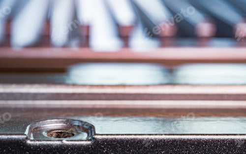 Preview: Fluted metal surface with bolt hole