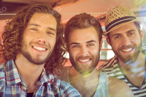 Preview: Hipster friends on road trip on a summers day