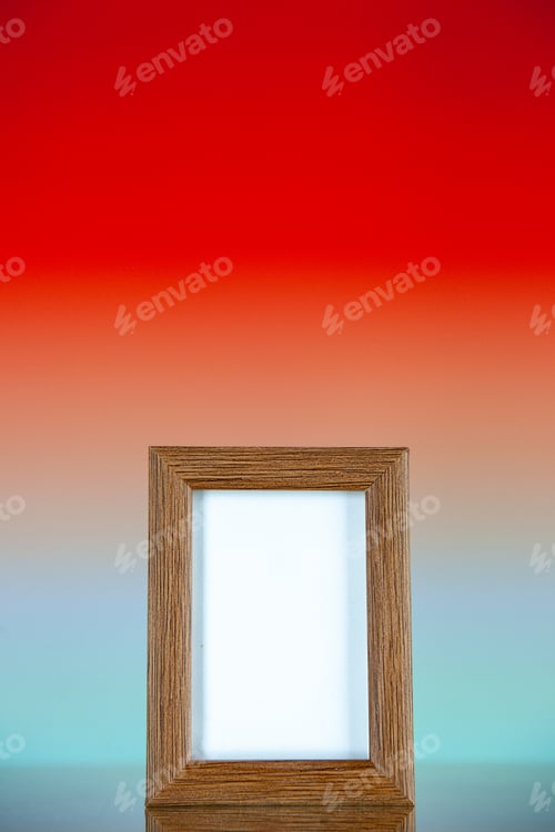 Preview: front view elegant picture frame on light red background present gift portrait color photo picture