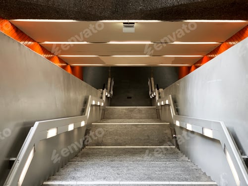 Preview: Architectural design of entrance by stairs underground
