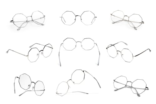 Preview: Collage with glasses isolated on white, different sides