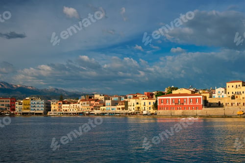 Preview: Picturesque old port of Chania, Crete island. Greece