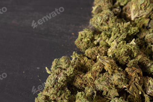 Preview: Closeup shot of dried cannabis leaves