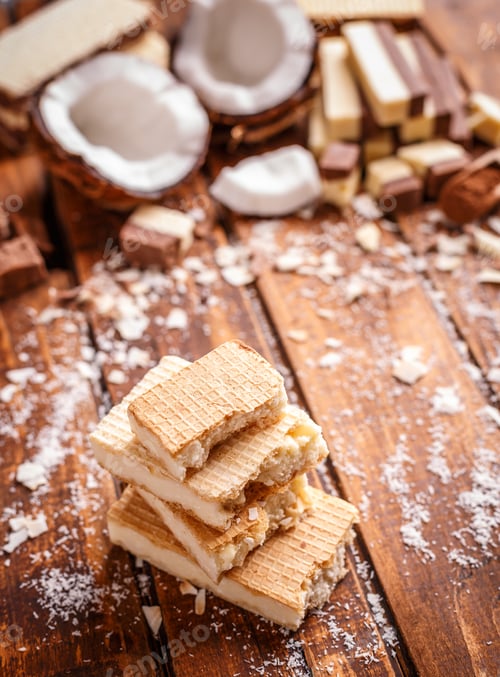 Preview: Stack of wafer sandwiches