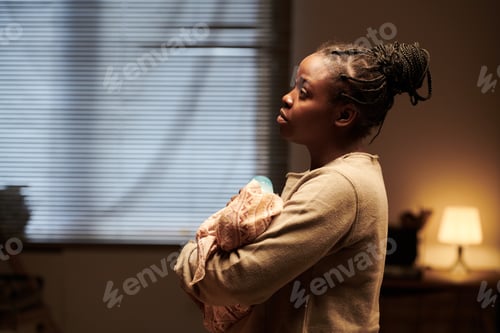 Preview: Vulnerable and lonely woman with baby