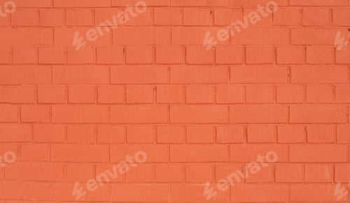 Preview: texture of red brick, wall painted in terracotta color, renovation of a building