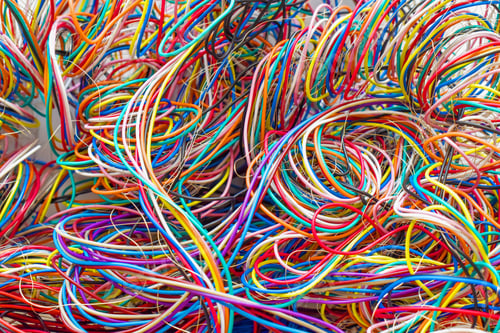 Preview: Tangled wires texture background.