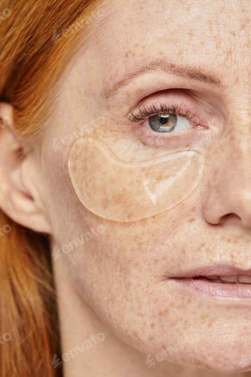 Preview: Woman Using Beauty Patches Close Up
