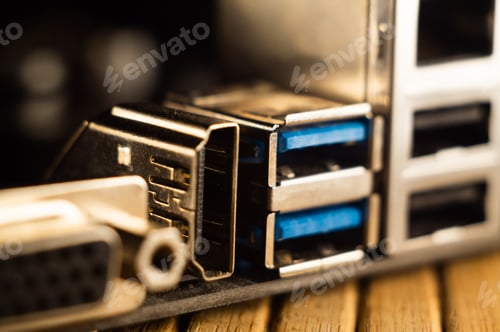 Preview: Macro shot of the motherboard of a processor