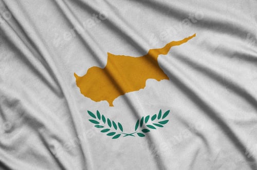 Preview: Crumpled Flag with a Golden Island Image