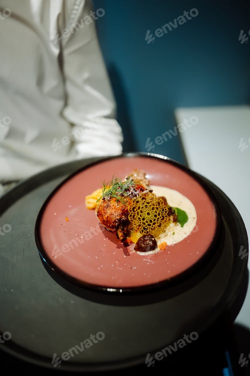 Preview: Roasted duck leg on a plate