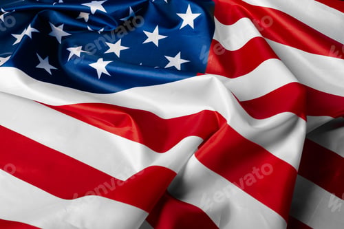 Preview: Beautifully waving star and striped American flag