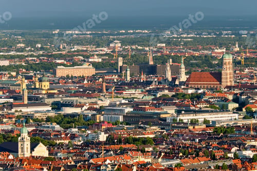 Preview: Aerial view of Munich. Munich, Bavaria, Germany