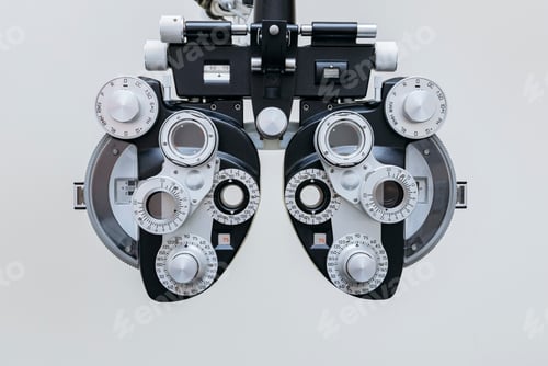 Preview: Phoropter, ophthalmic instrument used by ophthalmologist and optometrist for prescribing glasses