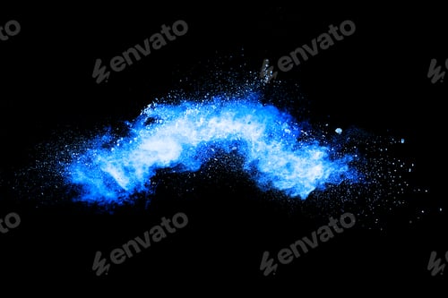 Preview: Blue explosion of powdery blue paint.