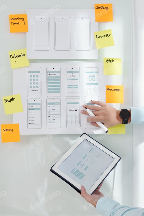 Preview: Businessman Checking Interface Mokeup