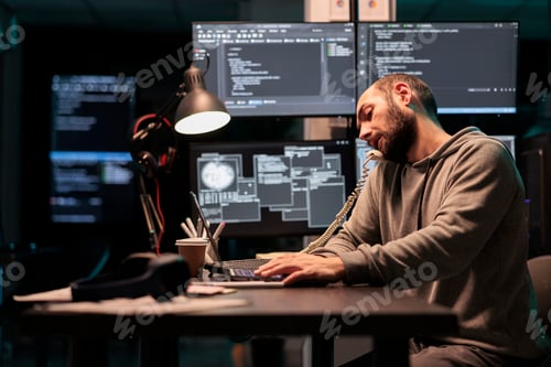 Preview: Software engineer talking on landline phone call