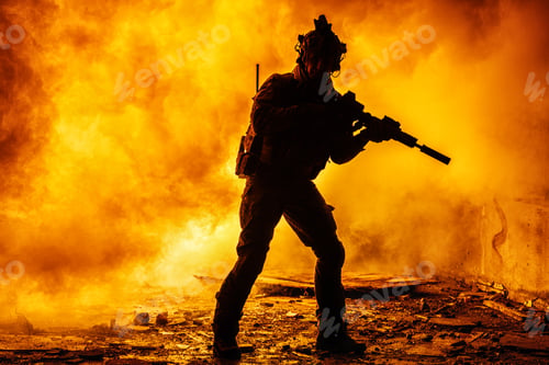Preview: Black silhouette of soldiers