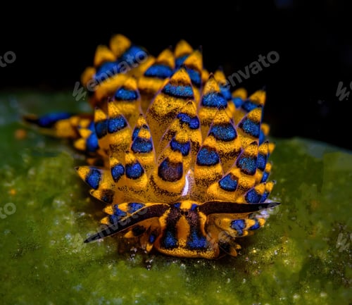 Preview: Closeup shot of a nudibranch underwater.
