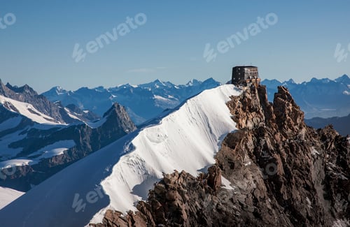 Preview: Snow covered mountain peaks, Monte Rosa Piedmont, Italy