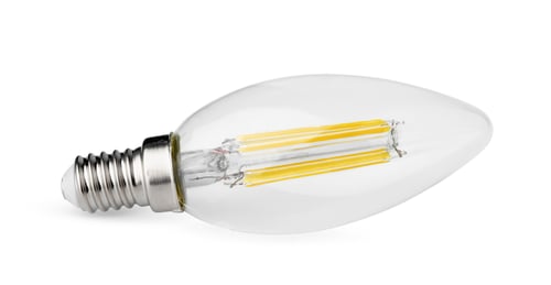 Preview: One light bulb isolated on white background