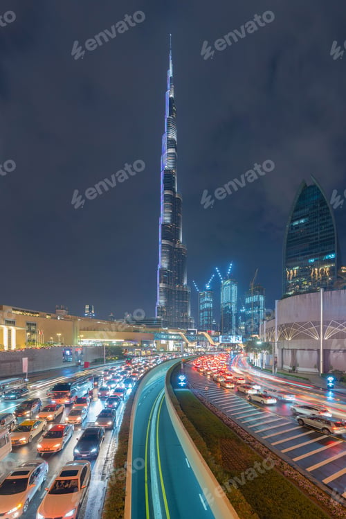 Preview: Dubai Downtown skyline, United Arab Emirates or UAE. Urban city.