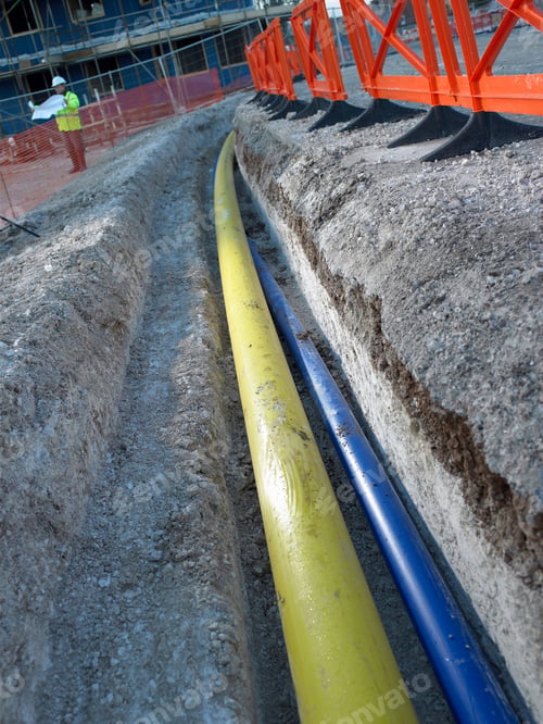 Preview: Pipes underground at construction site