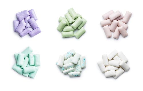 Preview: Different mint chewing gum pads.