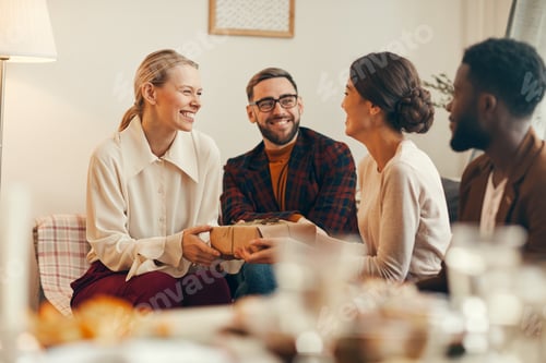 Preview: Happy Woman Receiving Present