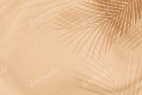Preview: Palm leaves shadow on a beige background