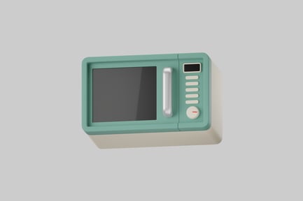 Preview: Turquoise retro style microwave oven
