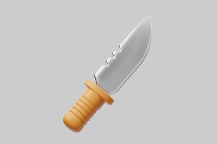 Preview: Gaming knife with notched blade