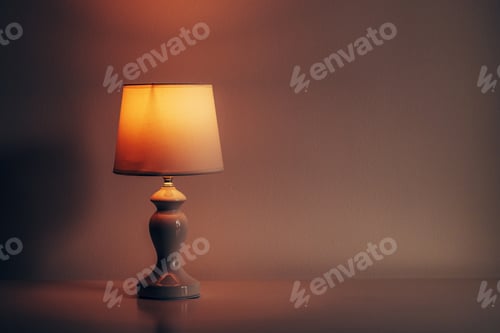 Preview: Vintage retro table light lamp at night