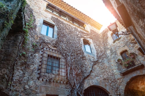 Preview: Pals medieval village, streets of the historic center, Girona on the Costa Brava