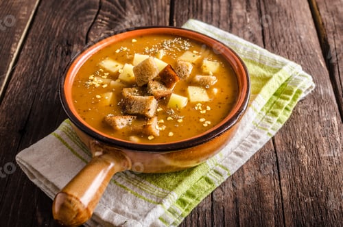 Preview: Goulash soup with croutons and potatoes
