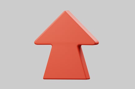 Vista previa: Flecha naranja direccional apuntando hacia arriba