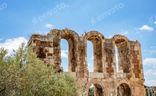 Preview: Odeon of Herodes Atticus on Acropolis hill in Athens, Greece