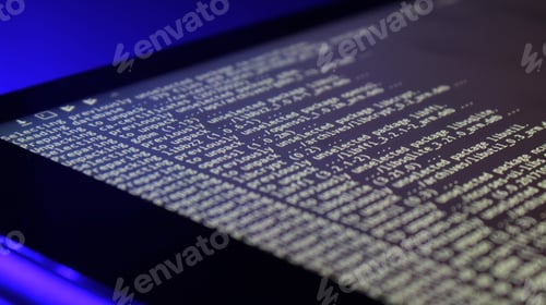 Preview: Closeup of a computer desk against a blue light