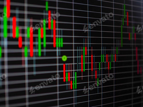 Preview: Close up of monitor stock graph for business