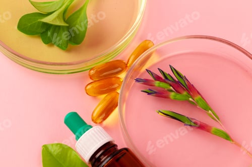 Preview: Alternative medicine concept. Natural herbal homeopathic medicine